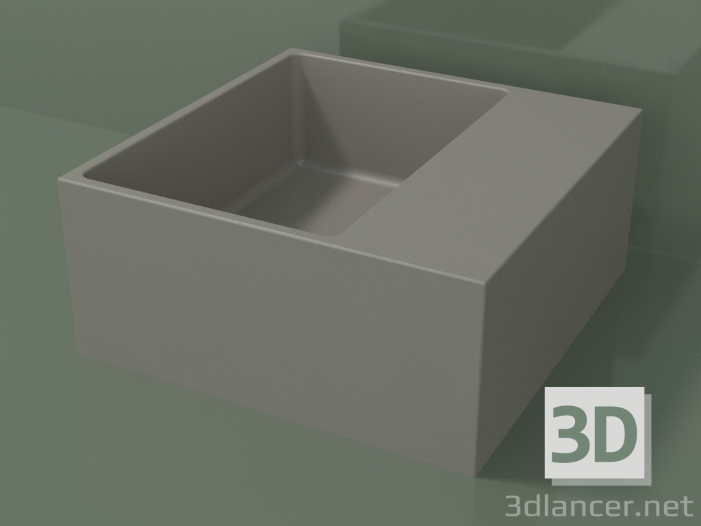 3D Modell Arbeitsplatte Waschbecken (01UN11102, Ton C37, L 36, P 36, H 16 cm) - Vorschau