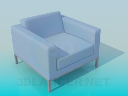 Armchair with low backrest