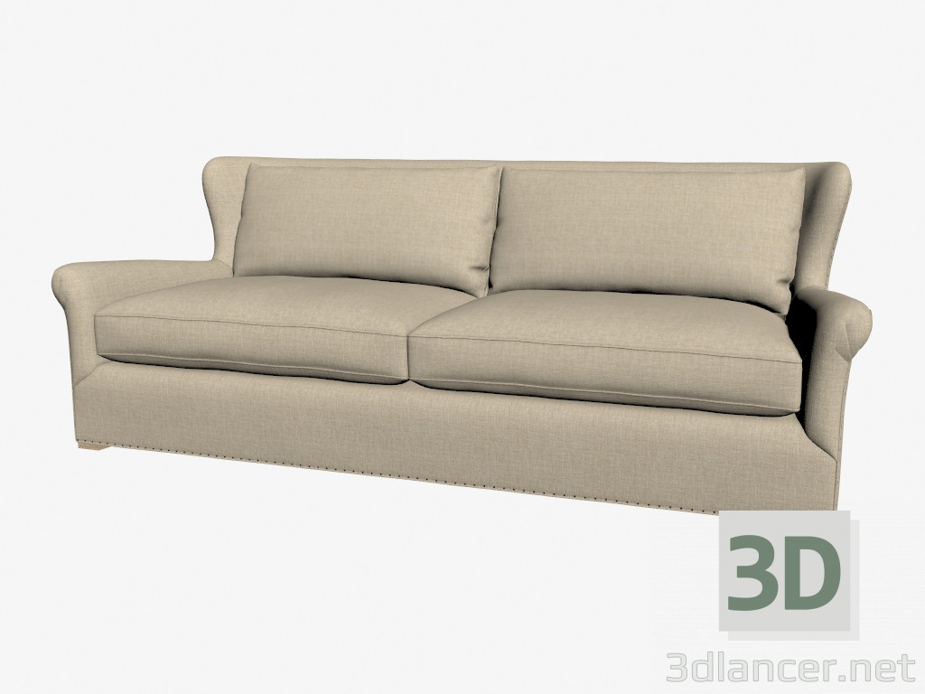 3 डी मॉडल क्लासिक शैली में सोफा, डबल (लाइट) - पूर्वावलोकन