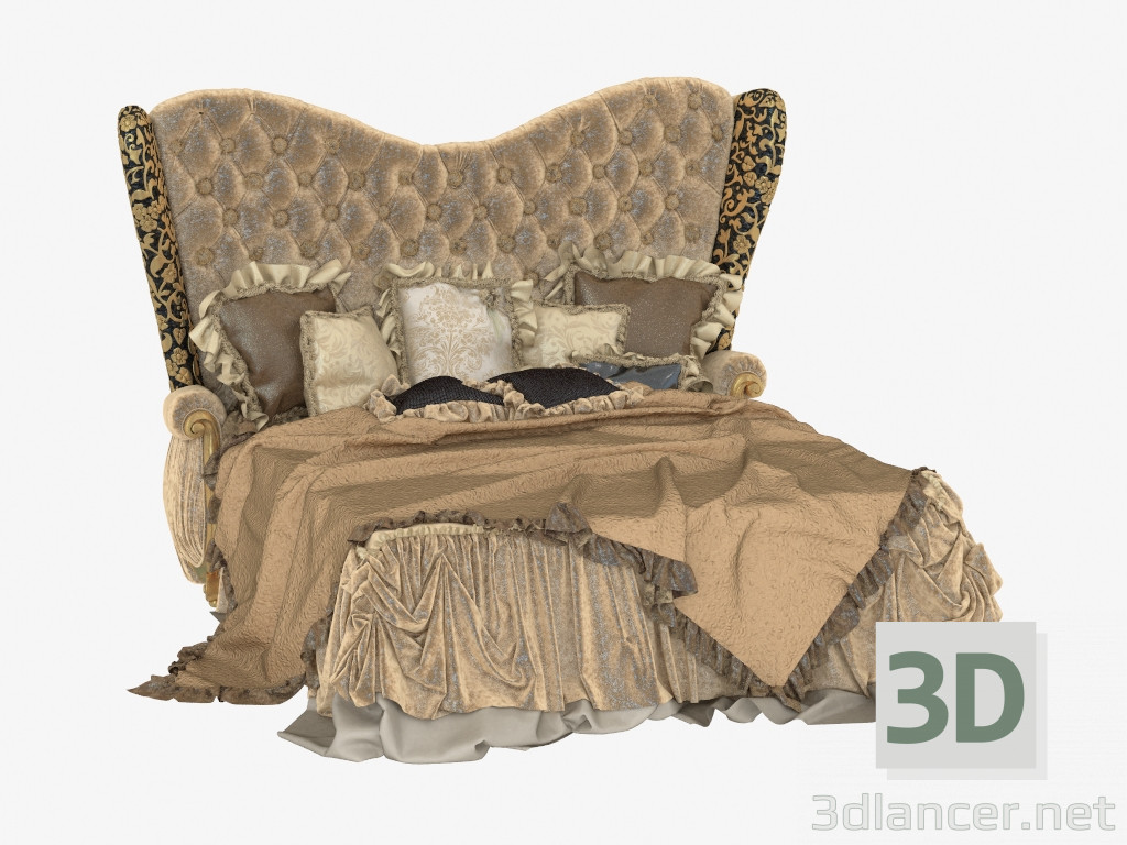 3d model Double bed in classic style 570 - preview