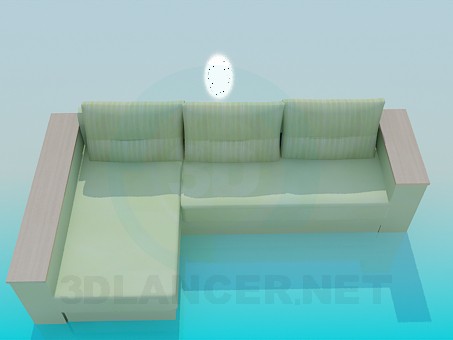 modèle 3D Canapé rectangulaire - preview