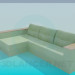 3D modeli Dikdörtgen kanepe - önizleme