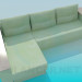 3d model Sofa rectangular - vista previa