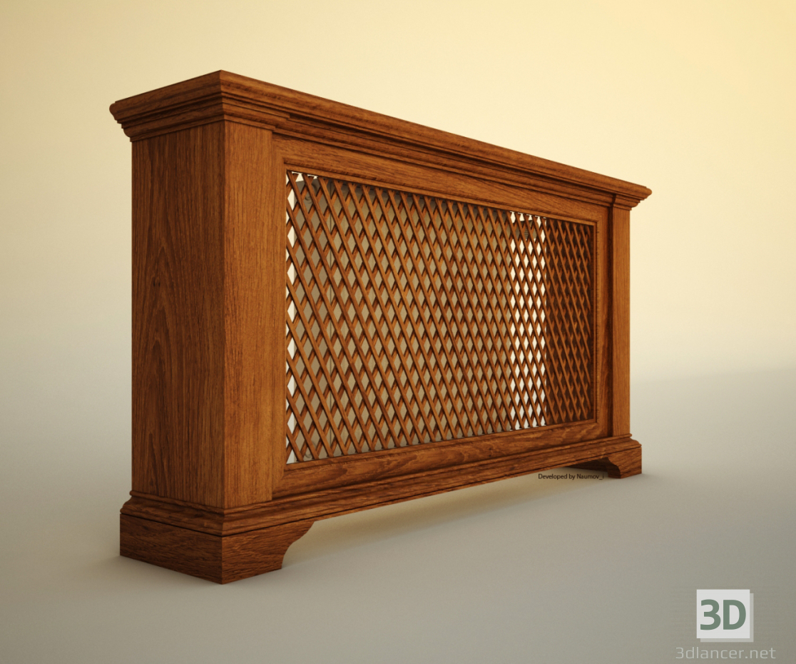 3d модель Деревянный экран радиатора – превью