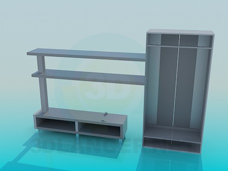 3D Modell Die Möbel im Flur - Vorschau