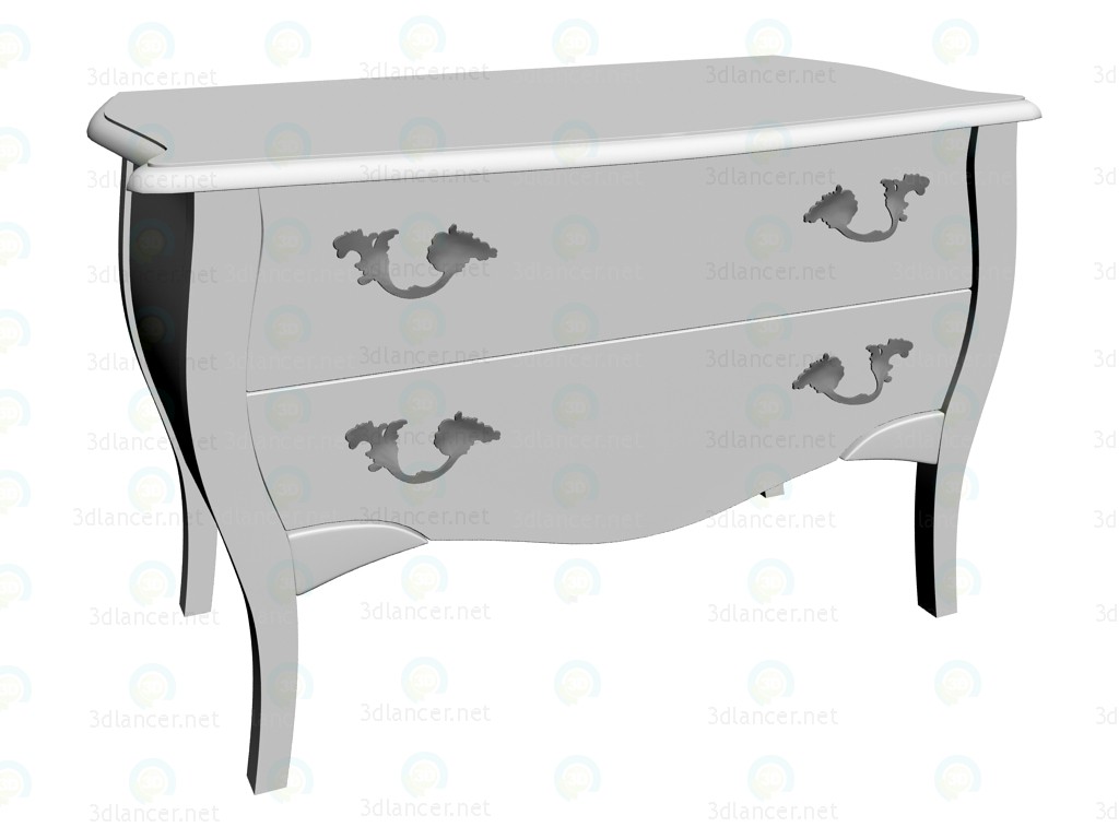 3d model Commode Romantic Shiny White - preview