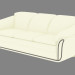 3d модель Диван классический кожаный со спальным местом – превью