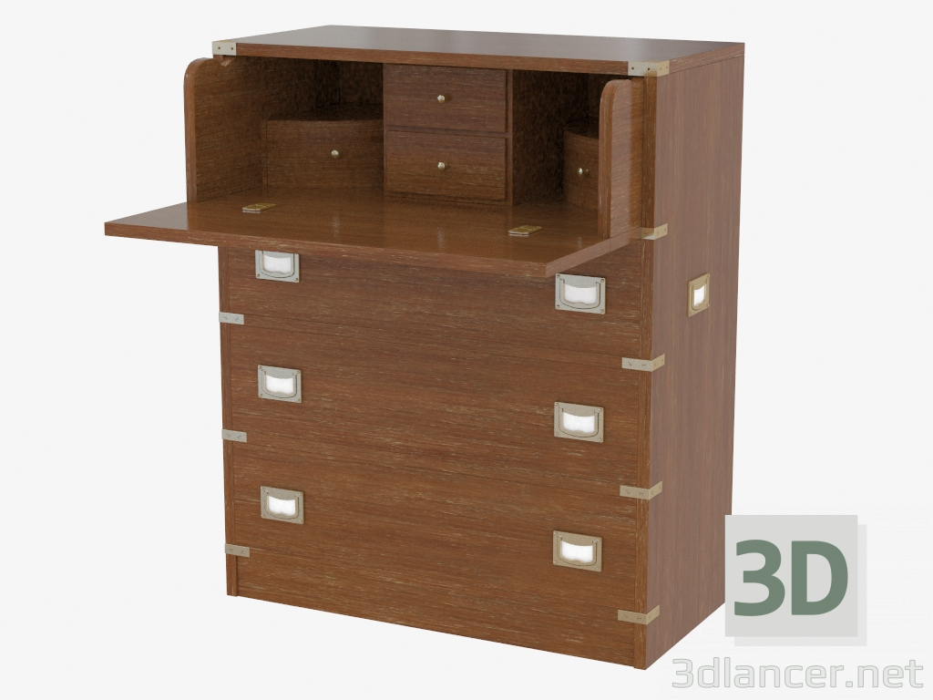 3D Modell Büro im maritimen Stil mit einem Tisch - Vorschau