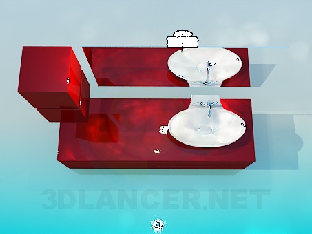 3D Modell Möbel unter dem Waschbecken - Vorschau