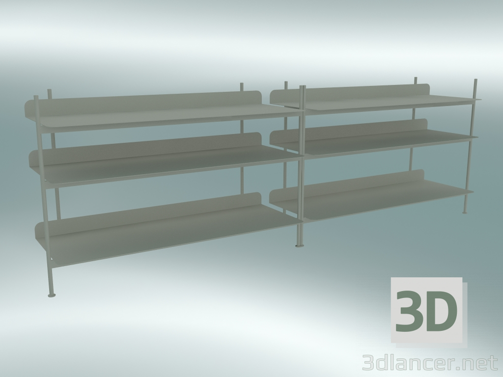 3d model Rack system Compile (Configuration 6, Gray) - preview