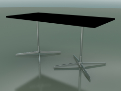 Rectangular table with a double base 5527, 5507 (H 74 - 79x179 cm, Black, LU1)