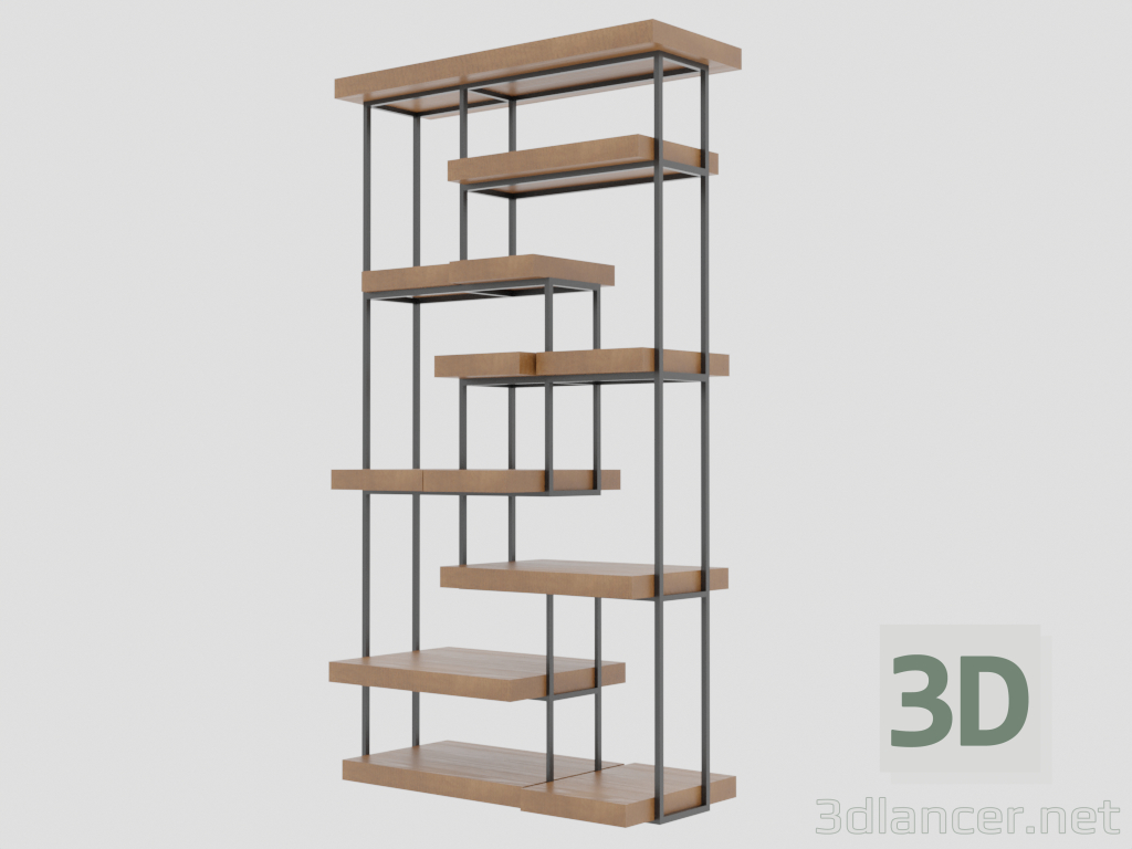 Dekoratives Bücherregal 3D-Modell kaufen - Rendern