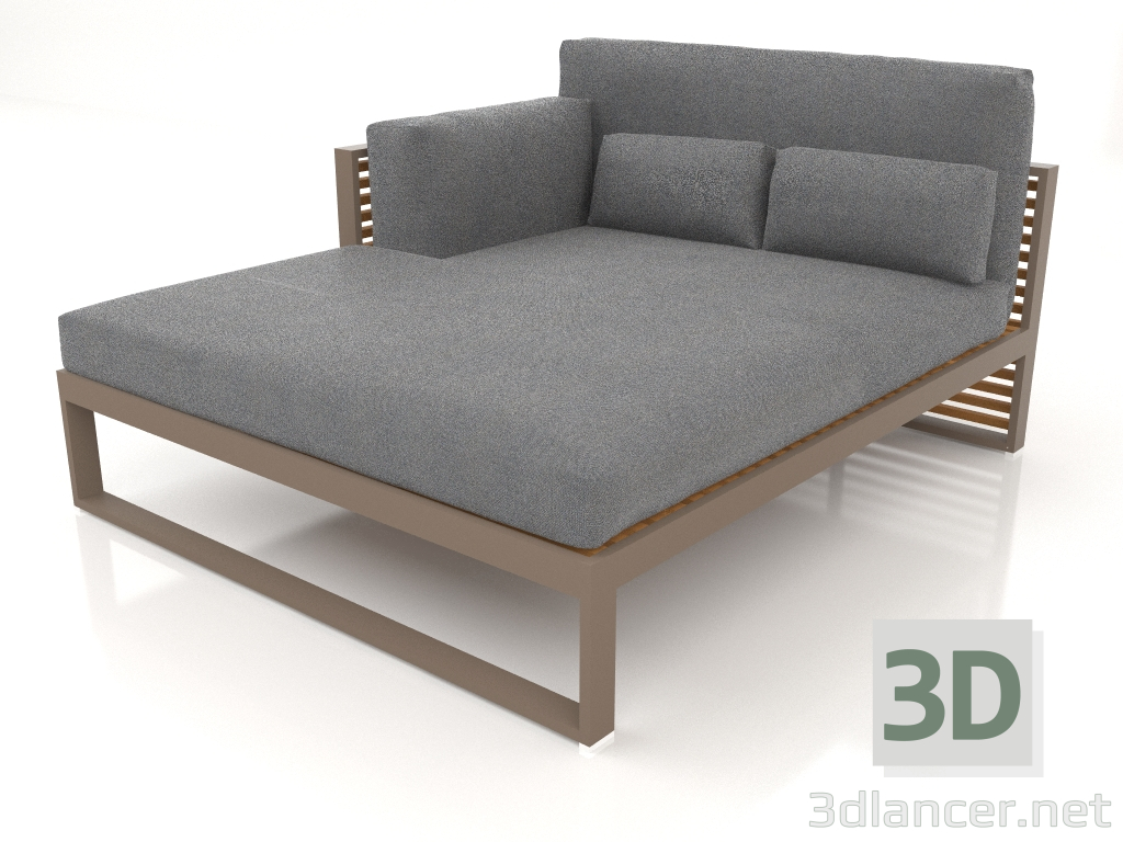 modèle 3D Canapé modulable XL, section 2 gauche, dossier haut, bois artificiel (Bronze) - preview