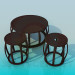 modello 3D Tavolino e sedie - anteprima