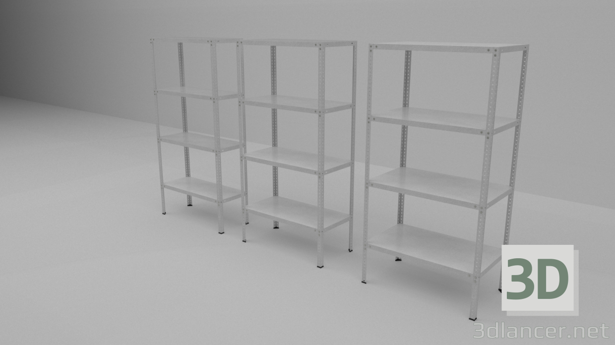 3d model iron shelving - preview