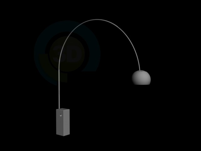 3d модель Лампа напольная хай-тек – превью