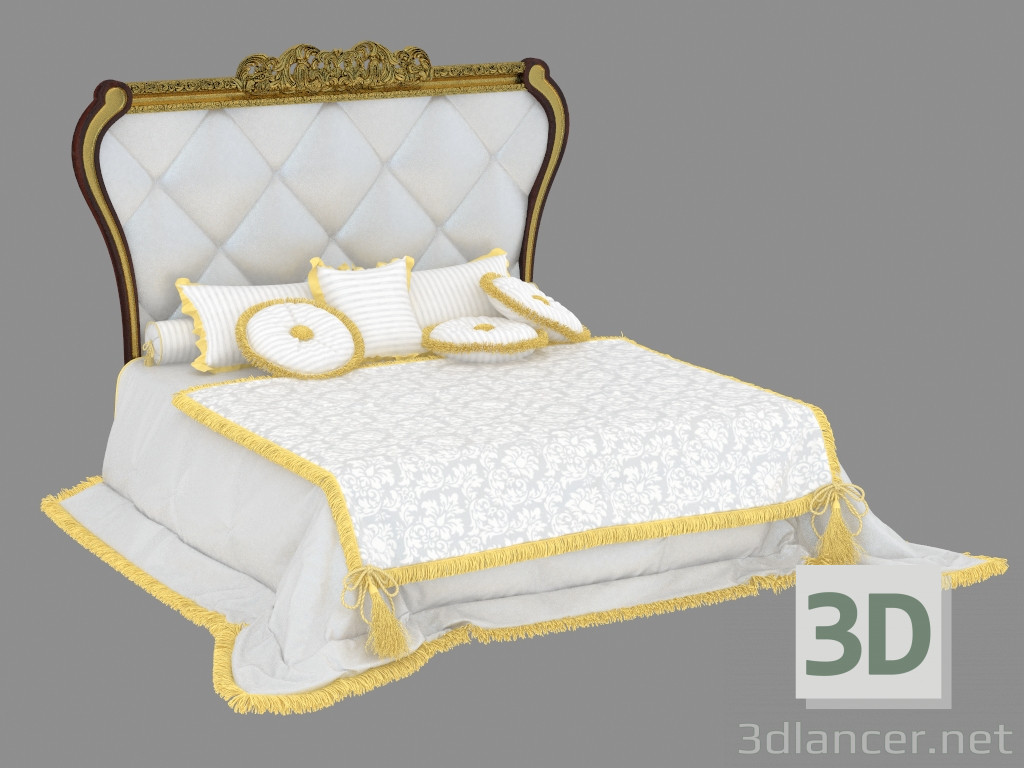3D Modell Doppelbett im klassischen Stil 470 - Vorschau