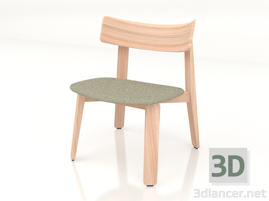3d model Lounge chair Nora upholstered in fabric (light) - preview