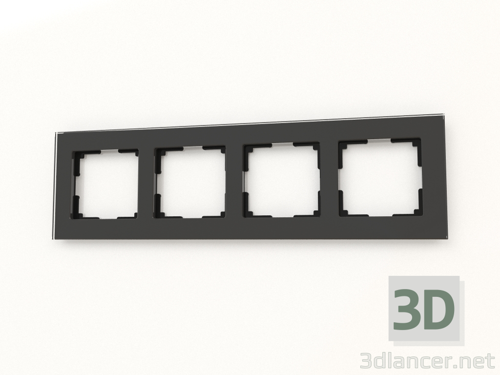 modèle 3D Cadre pour 4 poteaux Favorit (noir, verre) - preview
