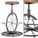 3d Charles Bicycle Wheel Adjustable Bar Stool model buy - render