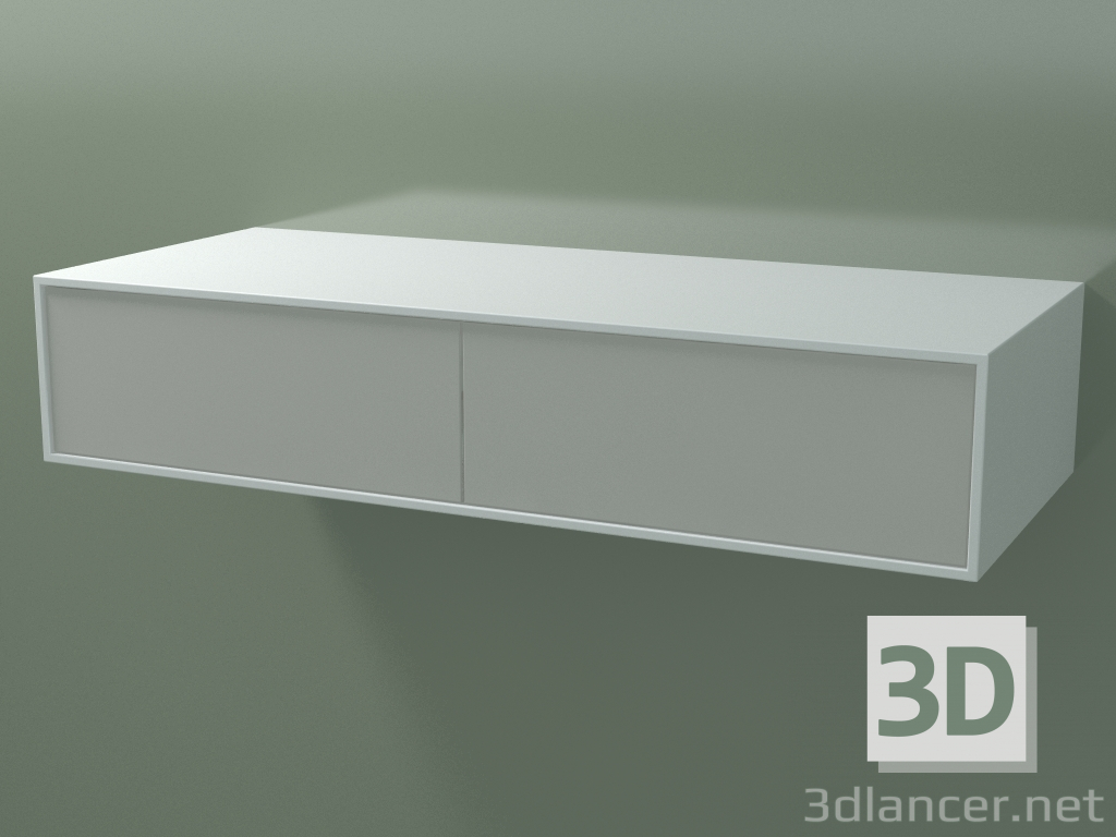 3d model Caja doble (8AUEAB02, Glacier White C01, HPL P02, L 120, P 50, H 24 cm) - vista previa