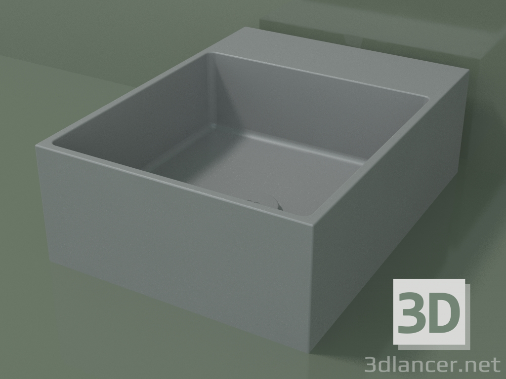 modèle 3D Vasque à poser (01UN11302, gris argenté C35, L 36, P 48, H 16 cm) - preview