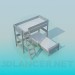 3d модель Двухярусная кровать с лестницей – превью