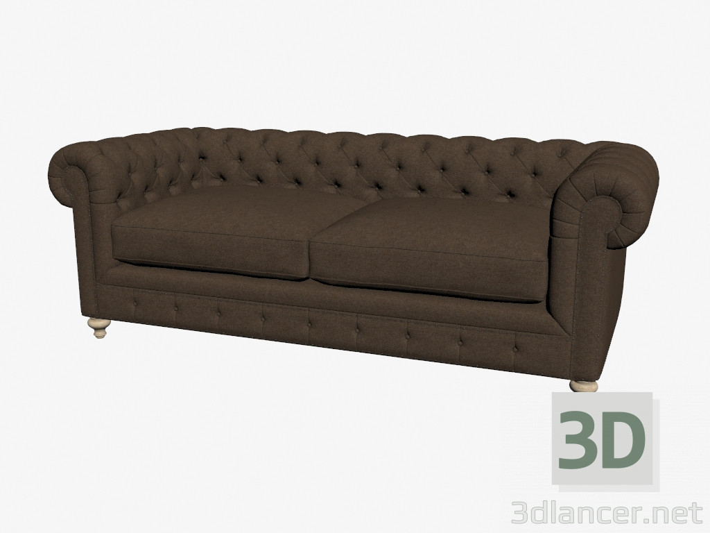 3D Modell Schlafsofa Doppel 90 '' CLUB SOFA (dunkel) - Vorschau