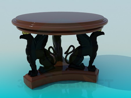 3d модель Журнальный стол с грифонами – превью
