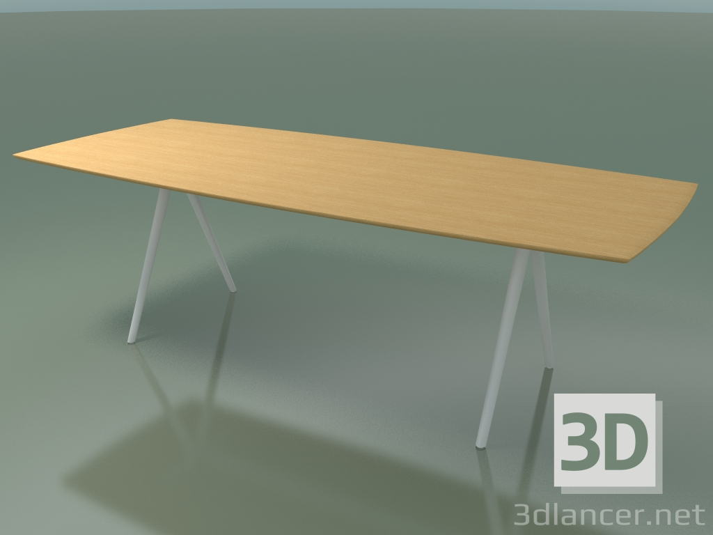 modello 3D Tavolo a forma di sapone 5421 (H 74 - 100x240 cm, gambe 180 °, impiallacciato rovere naturale L22, V - anteprima