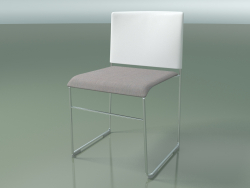 स्टैकेबल कुर्सी 6601 (सीट असबाब, पॉलीप्रोपाइलीन सफेद, सीआरओ)
