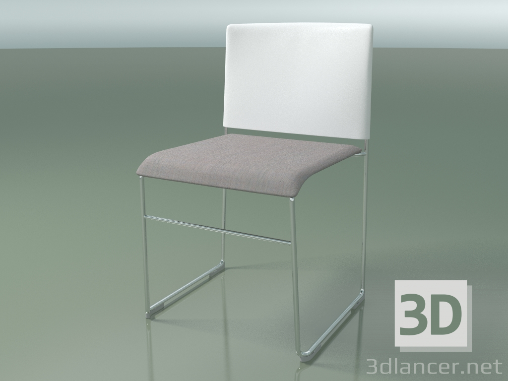 3D Modell Stapelbarer Stuhl 6601 (Sitzpolsterung, Polypropylen Weiß, CRO) - Vorschau