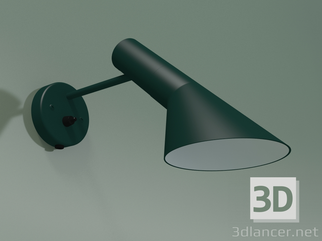 3D Modell Wandleuchte AJ WALL (20W E14, DUNKELGRÜN) - Vorschau
