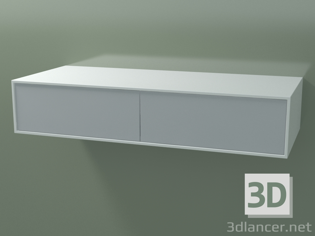 modèle 3D Boîte double (8AUEAB02, Glacier White C01, HPL P03, L 120, P 50, H 24 cm) - preview