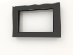 Rahmen für Doppelauslass Favorit (schwarz, Glas)