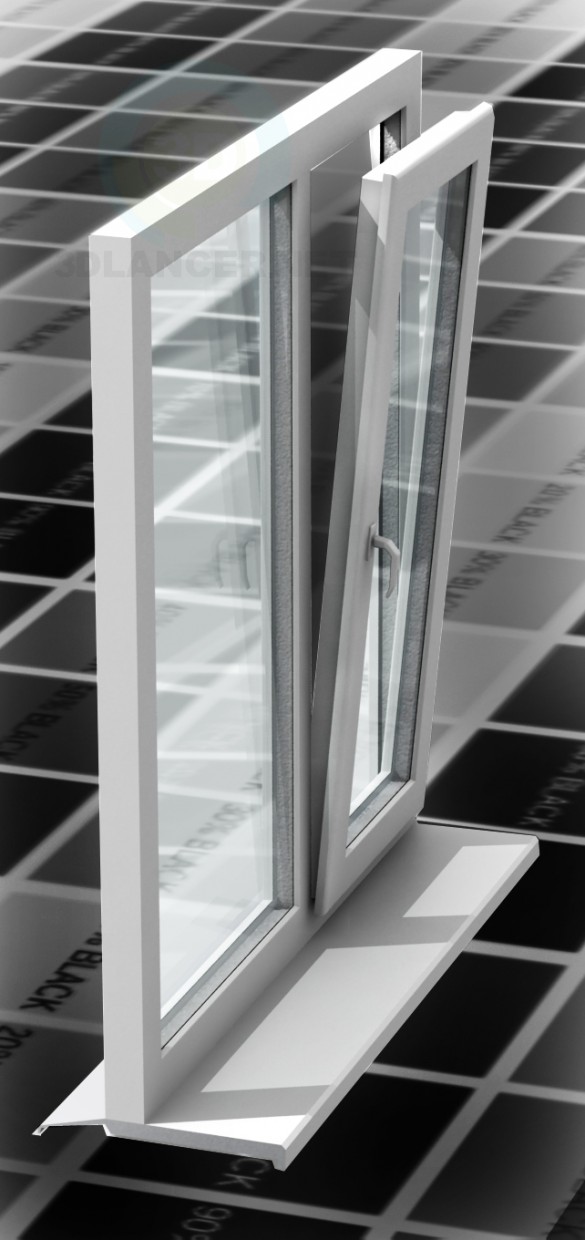 3d модель ПВХ окна – превью