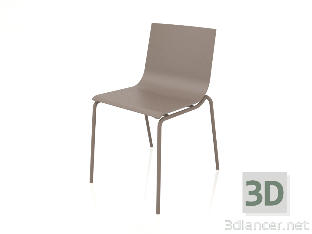 3d model Silla de comedor modelo 2 (Bronce) - vista previa