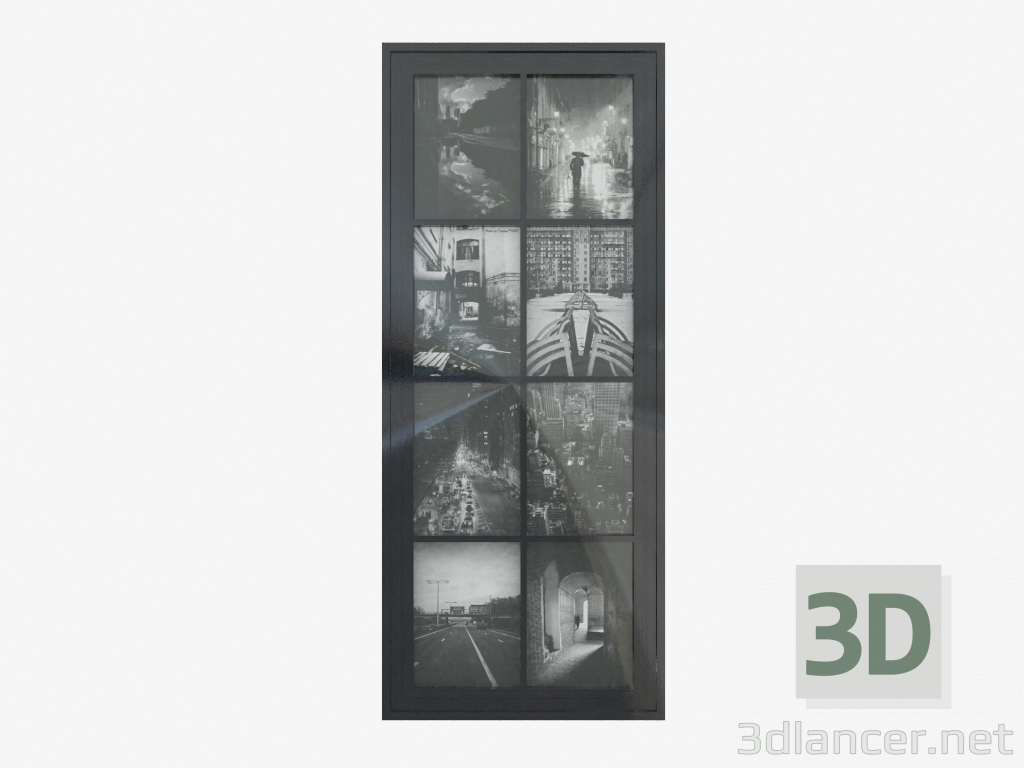 3d model Marco de pared en forma de una ventana para 8 fotos de 33x79 (10258018) - vista previa