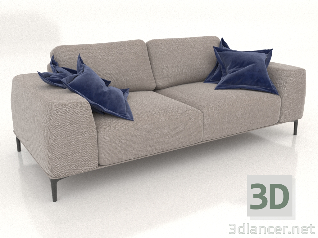 3D modeli CLOUD düz iki bölmeli kanepe (döşeme seçeneği 2) - önizleme