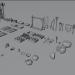 Lowpoly-Schloss-/Dungeon-Gegenstände 3D-Modell kaufen - Rendern