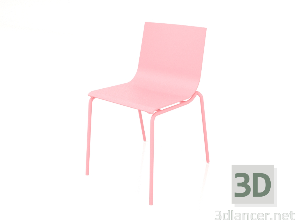 modello 3D Sedia da pranzo modello 2 (Rosa) - anteprima