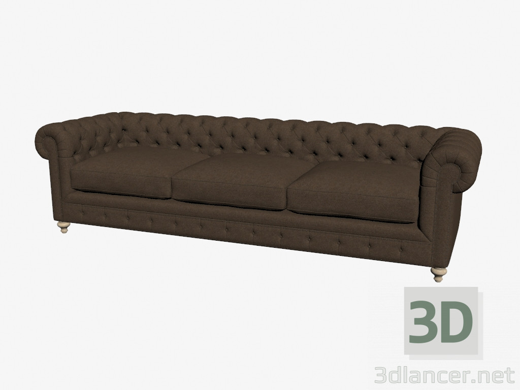 3D Modell Sofa gerade Dreisitzer 118 '' CLUB SOFA (dunkel) - Vorschau