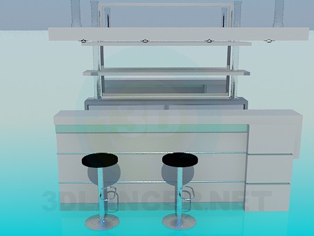 modèle 3D Comptoir de bar - preview