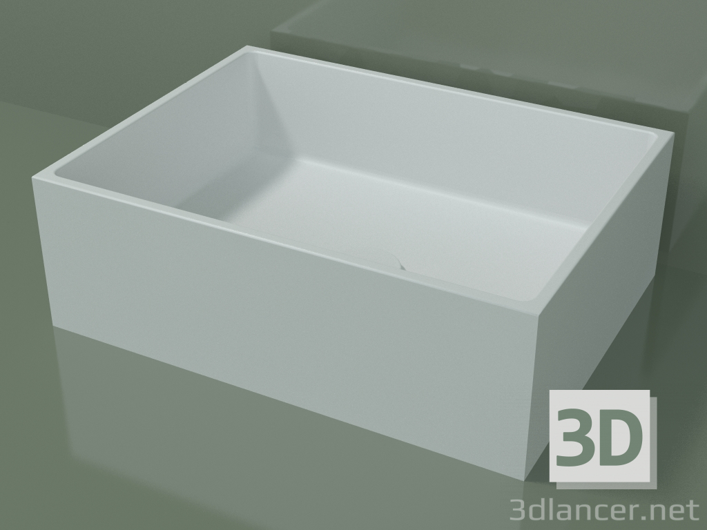 3D Modell Arbeitsplatte Waschbecken (01UN21101, Glacier White C01, L 48, P 36, H 16 cm) - Vorschau