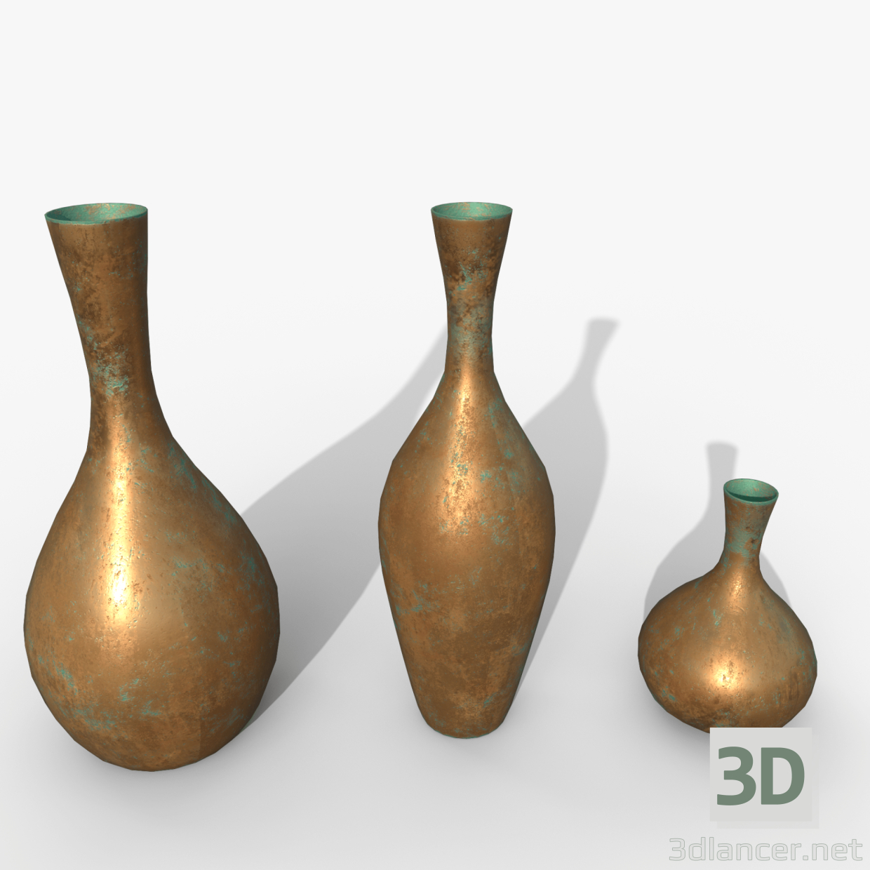 Vasen Asset Bronze oxidiert 3D-Modell kaufen - Rendern