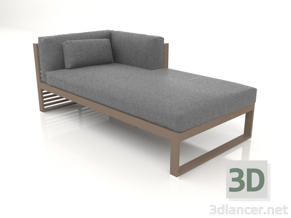 modèle 3D Canapé modulable, section 2 droite (Bronze) - preview