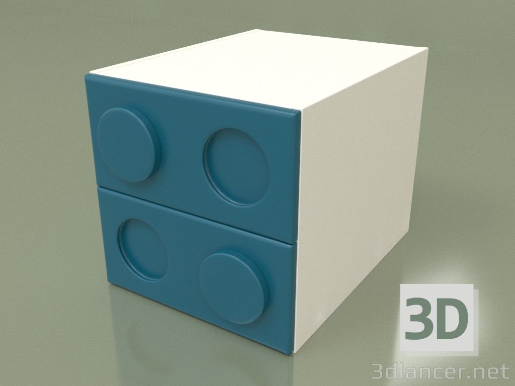 3d model Children's bedside table (Turquoise) - preview