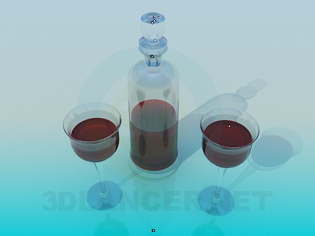 3D Modell Karaffe Wein - Vorschau