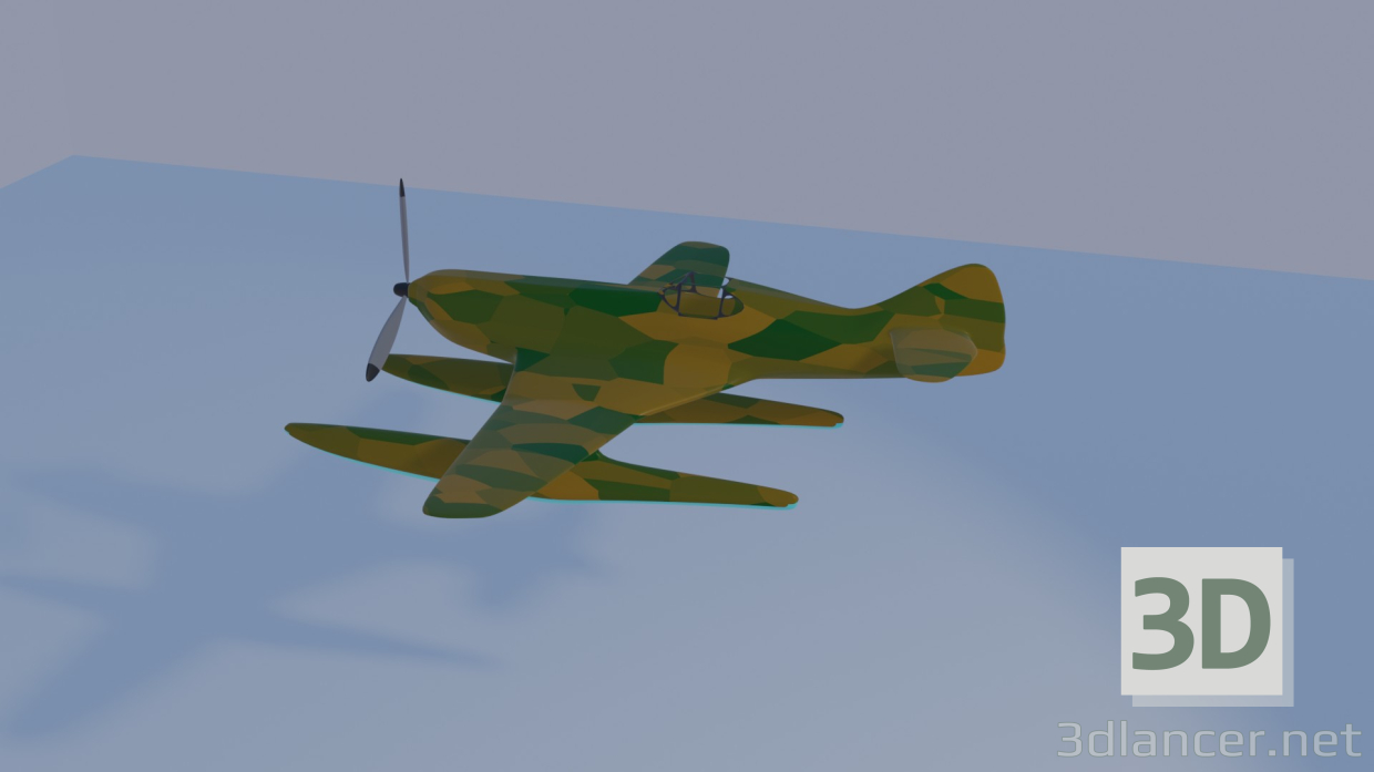 3d model avioneta hidroplano - vista previa