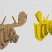 3d model Cabeza de ciervo de madera contrachapada - vista previa